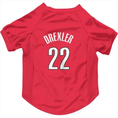 Red Portland Trail Blazers Clyde Drexler   Dog & Cat Pet Jersey